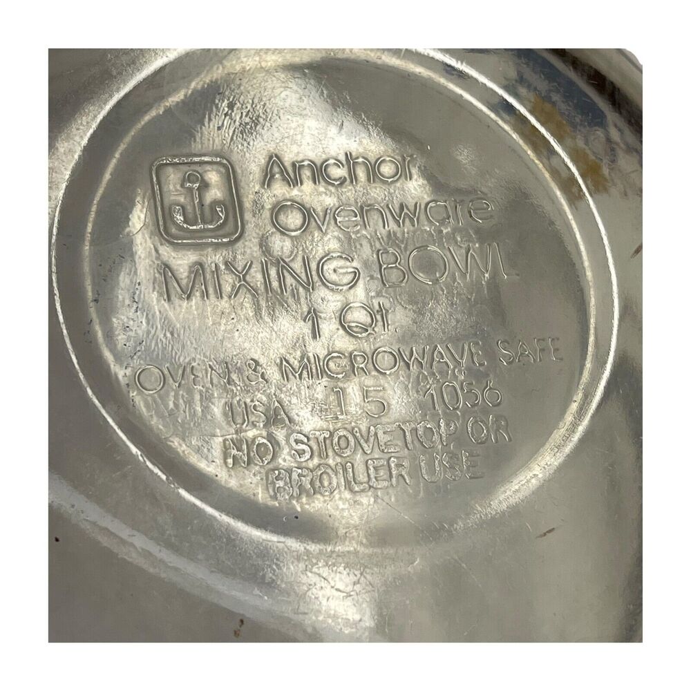 Anchor Hocking Clear Floral Print Glass Round Mixing Bowl 1. Qt for Kitchen - Picture 7 of 8
